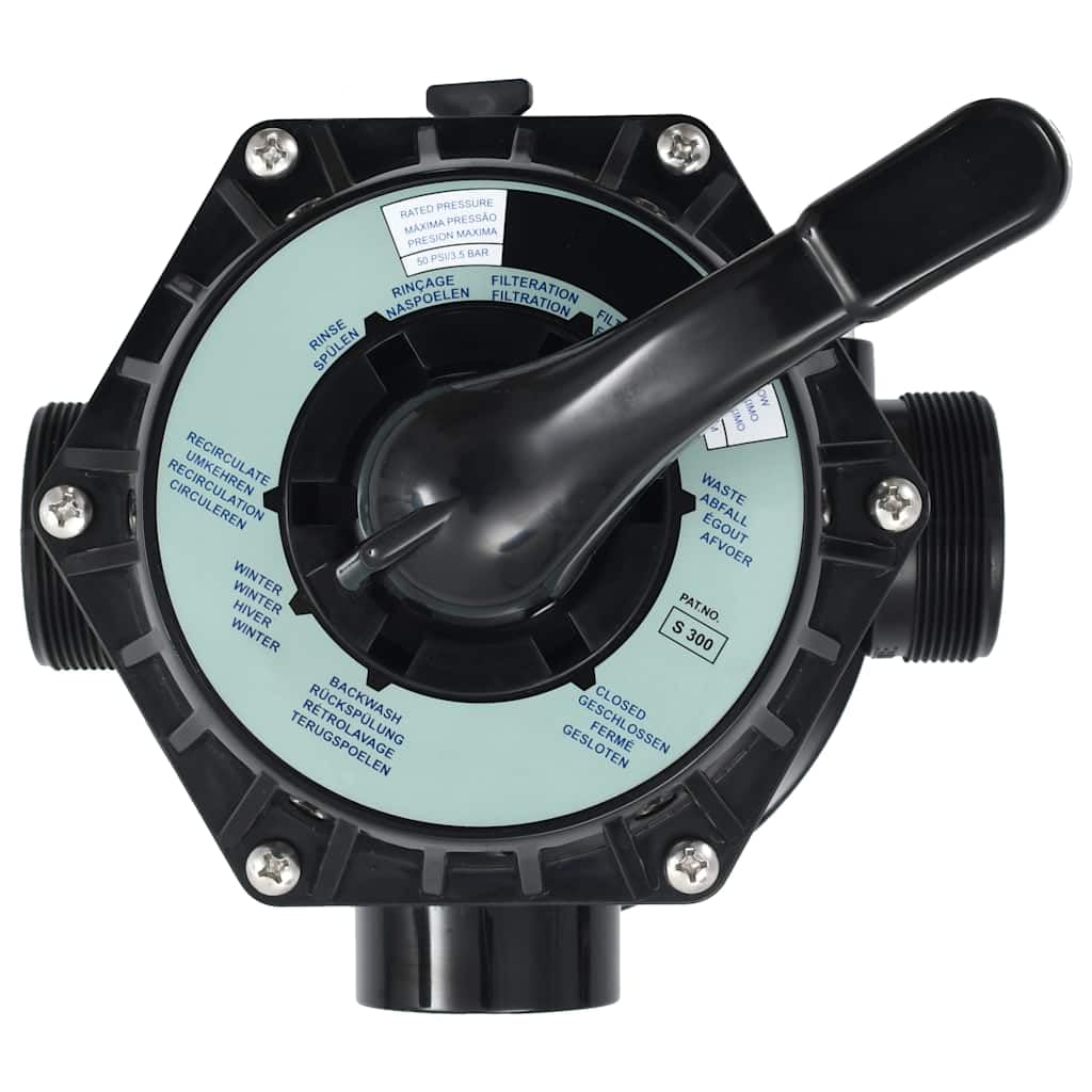 Vanne multi-voies pour filtre à sable 1,5 pouces 6 voies pour filtre de piscine ABS noir