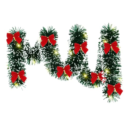 5m Guirlande de Noel Lumineuse Timing, Guirlande Lumineuse Escalier Noel, Decoration de Noel pour Fenetre Sapin Interieure Exterieur Décorative (D : avec LED Minuterie étanche et Arc de Noël)