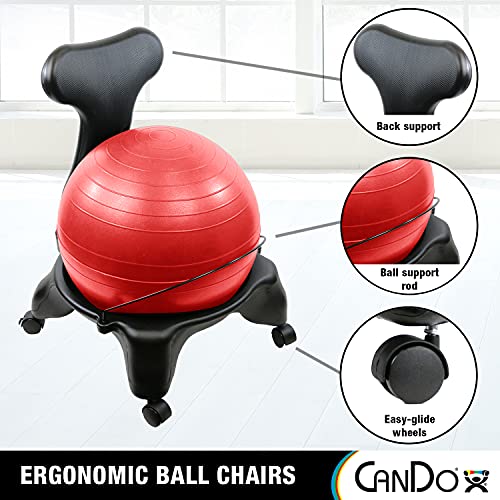 CanDo Ball Chair Inflatable Ergonomic Active Seating Exercise Ball Chair with Air Pump for Home, Office, and Classroom by CanDo - Image 4