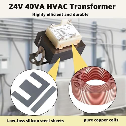 Image of 240V to 24V AC Transformer 0130M00138S with 2 Hole Mount is Compatible with Goodman Amana、 B11416-43、B1141643、PF40224、208V /240V to 24V 40VA HVAC Furnace Transformer Class 2 Control