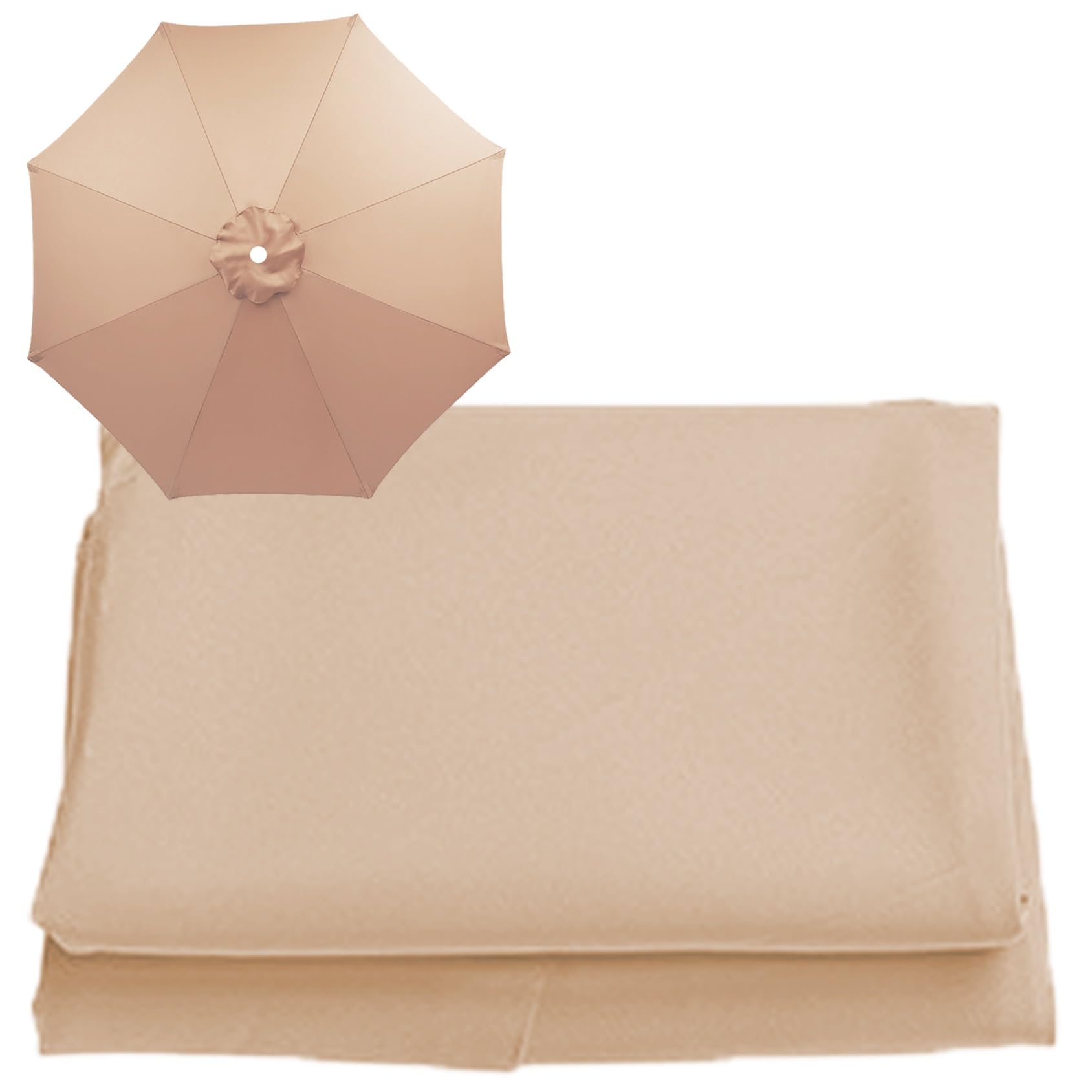 Auvent de remplacement pour parasol 3.50m imperméable 8 baleines couleur champagne