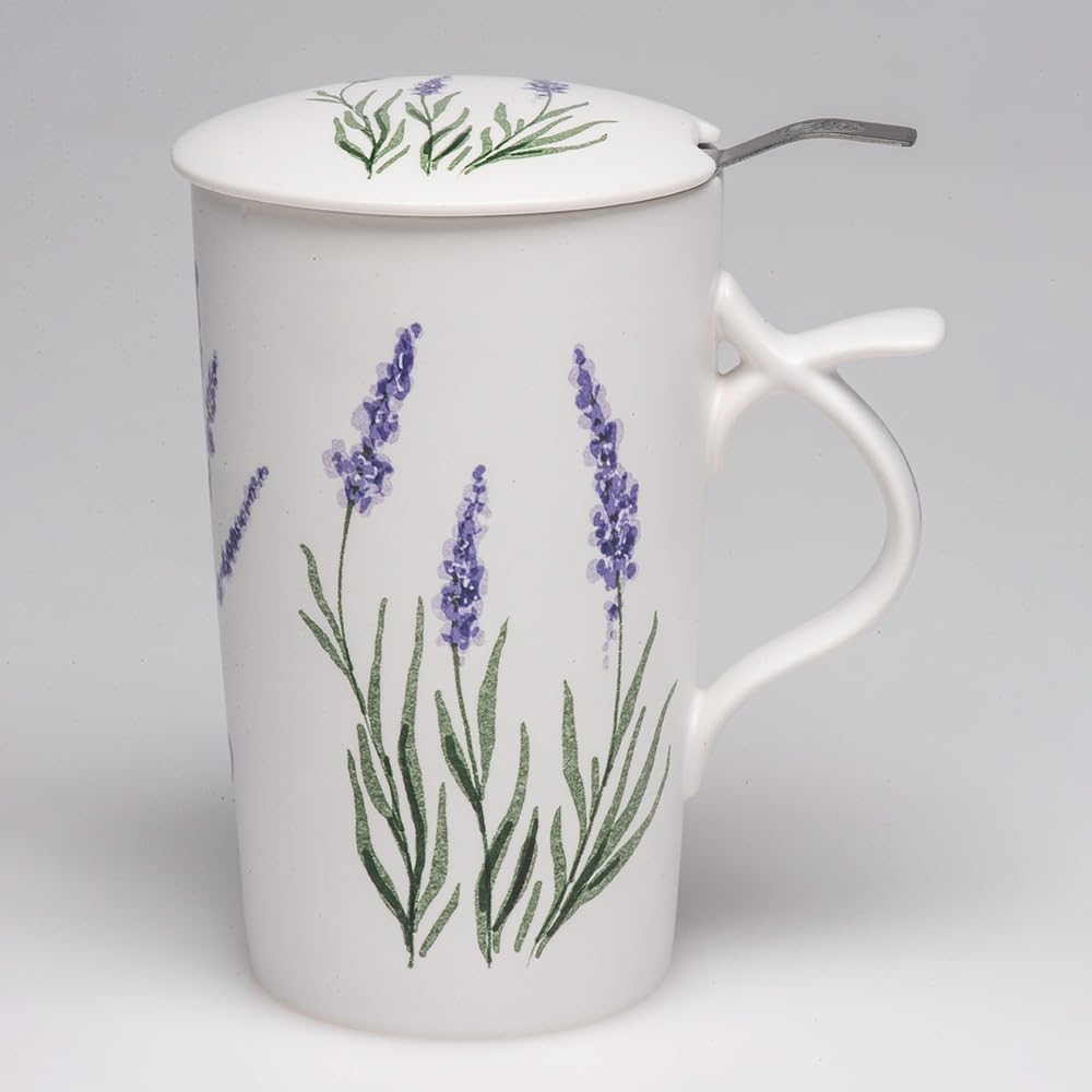 TEA SOUL Tasse Liara • Tasse en porcelaine avec couverture et filtre perforé • Capacité 400 ml