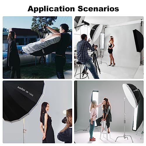 Godox UB-105S parapluie réfléchissant argent avec diffuseur pour studio - 4