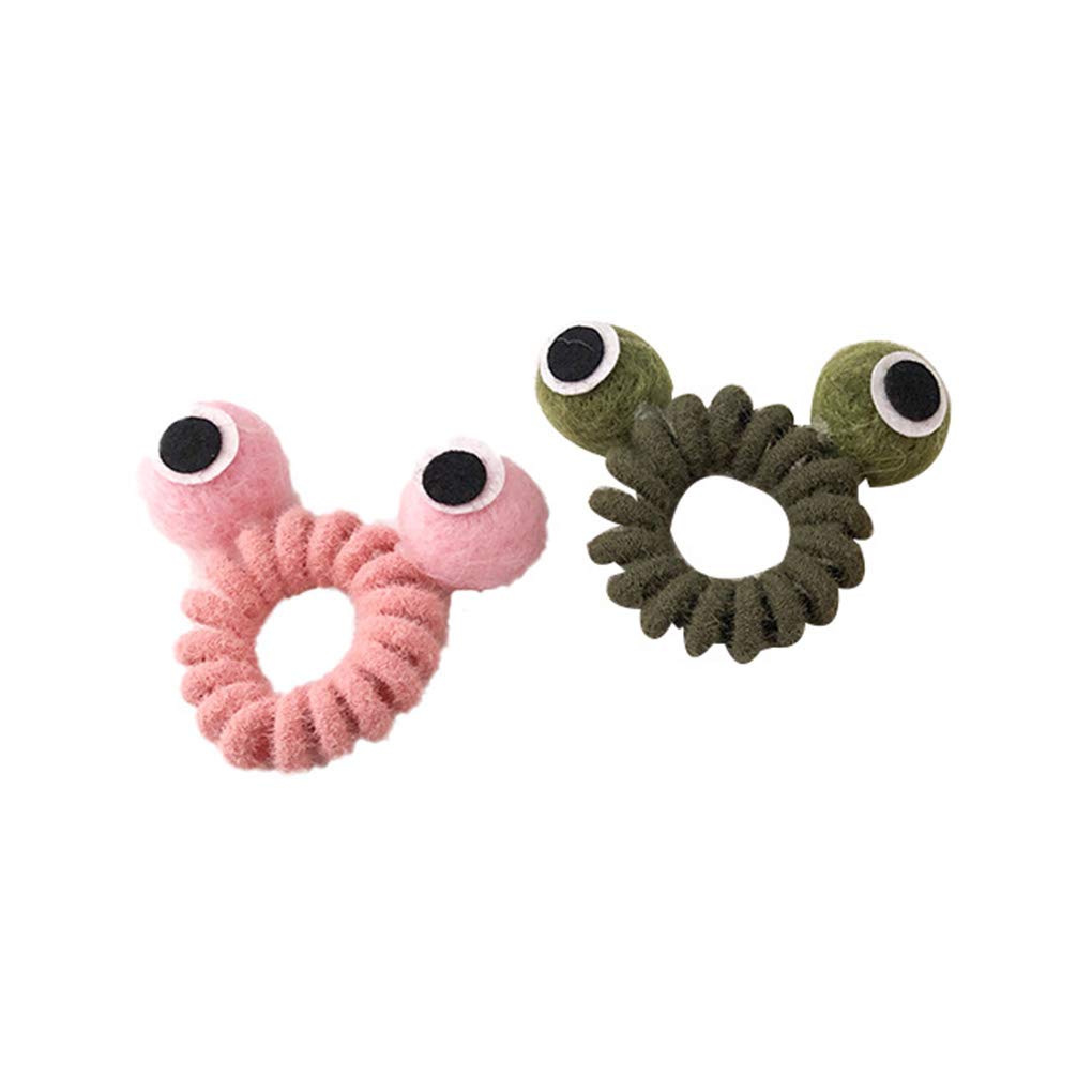 Frog Eye Hair Clips Pin Bobby for Girls Green Frog Big Eye Hairclips Hairpin JA102 (Green Pink)
