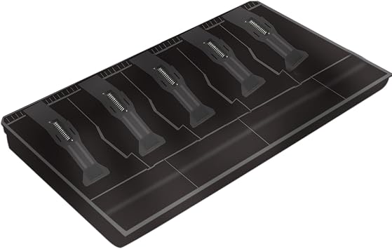 Cash Register Drawer for Money Storage, Cash Tray with 5 Bill/4 Coin Compartments for Supermarkets, Shops, Hotels Black