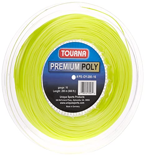 Tourna Premium Poly Durable Tennis String, Optic Yellow #TOP9