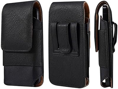 Vertical Hybird Cell Phone Holster Belt Clip Holder Case for iPhone 14 Plus 14 13 12 Pro Max Samsung Galaxy A53 A13 A03s A33 A73 S22 Ultra S21 Ultra Motorola One 5G Ace Moto G Power 2022 (Black)