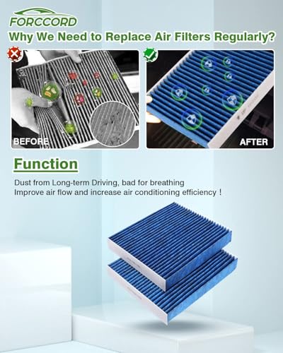 Image of 2-Pack Cabin Air Filters for 2020-2025 Bronco Sport Escape Explorer Mustang | Mach-E Lincoln, Replace#JX6Z19N619BA, Cabin Filter Automotive Replacement Passenger Compartment Air Filters Car Accessories
