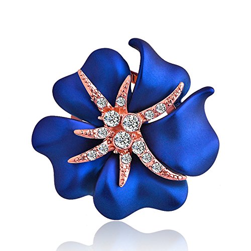 Lady Brosche Modische High-End-Schals Schals Schnallen Multi-Use-Blumen-Ornamente Weiblich Bemalte Brosche Schal Schnalle Elegant Einfach,Blue-OneSize Cover