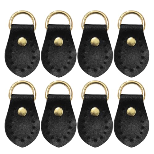 UEIOAVL Taschenherstellung, 8 Stück Lederschnallen für Taschen Metall-D-Ring-Schnallen Ledergriffschnallen handgenähte Hängeschnallen für Handtaschen Geldbörsenzubehör (schwarz)