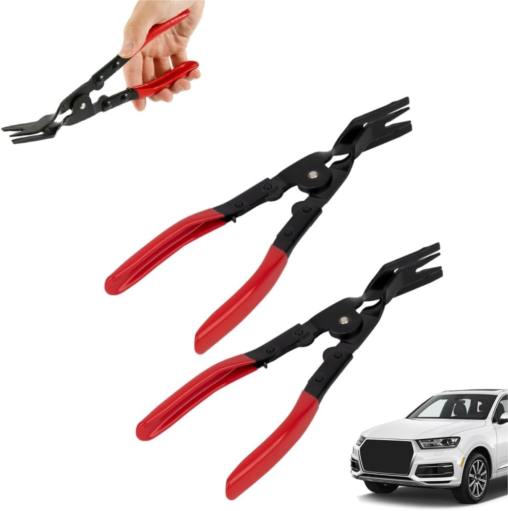 Panel Clip Removal Plier, 2025 NEW Automotive Door Panel Upholstery Trim Clip Removal Tool Plier, Remove Push Pin and Press in Trim Fasteners Lift Action, Car Accessories (2 PCS)