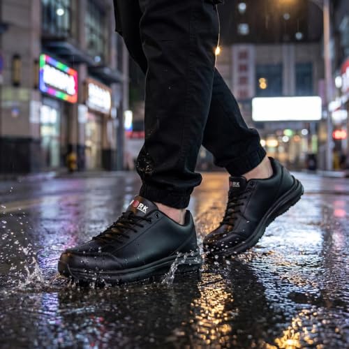Image of LARNMERN Men's Non Slip Chef Shoes Slip On Leather Footwear