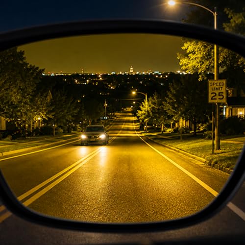 Image of BNUS Polarized Corning Glass Lens Fishing Sunglasses Men Yellow Low Light | 30% VLT High-Contrast Amber Yellow Lens, Brightens Low Light, for Dawn Dusk Cloudy Days, Color-Friendly