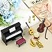 Dollhouse Miniature Musical Instrument Set in 1:12 Scale, Mini Dollhouse Musical Instrument Model Includes Violin Piano Trumpet Saxophone Electric Guitar, Model Accessory F