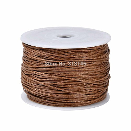 MGIE Durable 100yds/Spool 1MM Brown Waxed Cotton Cord Beading Craft Shamballa DIY Jewelry Making String Thread Wire Rope Accessories