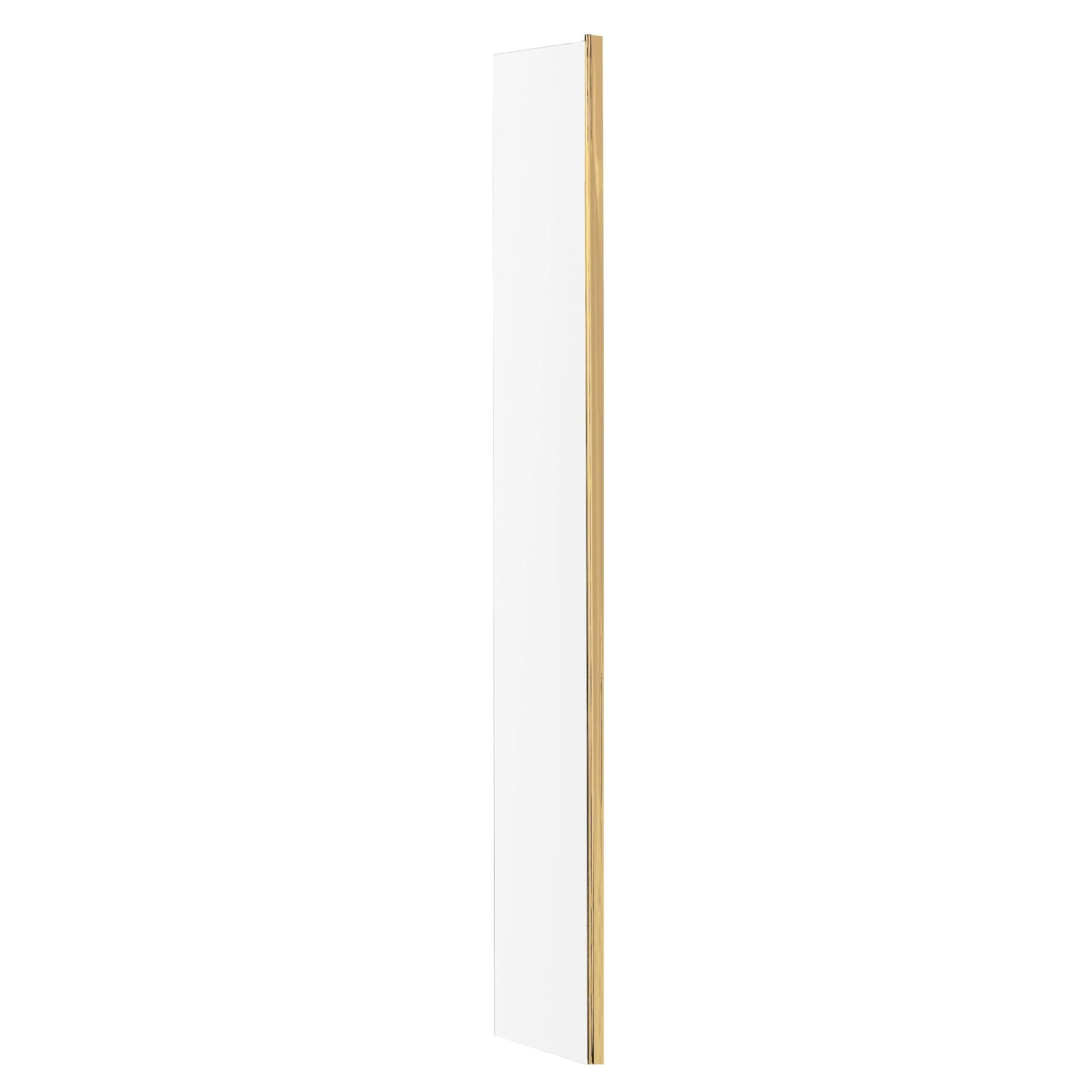 Balterley Wetroom 8Mm Toughened Safety Glass Return Screen - 215Mm X 1850Mm - Brushed Brass
