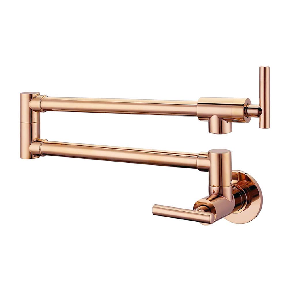 Robinet de cuisine en laiton or rose mitigeur mural double articulation