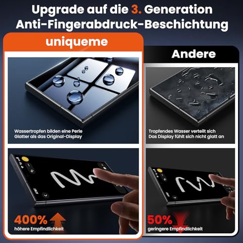 UniqueMe für Panzerglas Sichtschutz für Samsung Galaxy S24 Ultra - 2 Stück – Ansicht 5