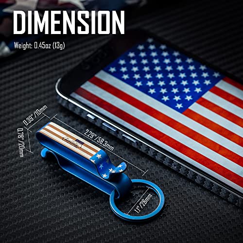Image of KeyUnity KM00 Titanium Belt Loop Keychain Clip Double Side Quick Release Key Holder with Detachable Key Ring
