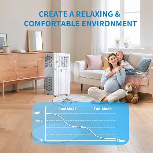 Image of Portable Air Conditioners, 8000 BTU Portable AC, Cools up to 350 Sq. Ft 3-in-1 Mobile AC for Room with Dehumidifier Fan Sleep Mode, 24H Timer, Remote Control, and Window Installation Kit Included