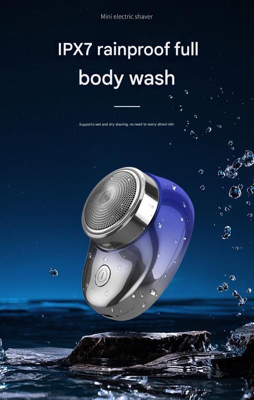 Image of MIPPO Mini Electric Shaver for Men | Fully Automatic Portable Beard Razor & Trimmer | USB Rechargeable & Washable Compact Grooming Tool