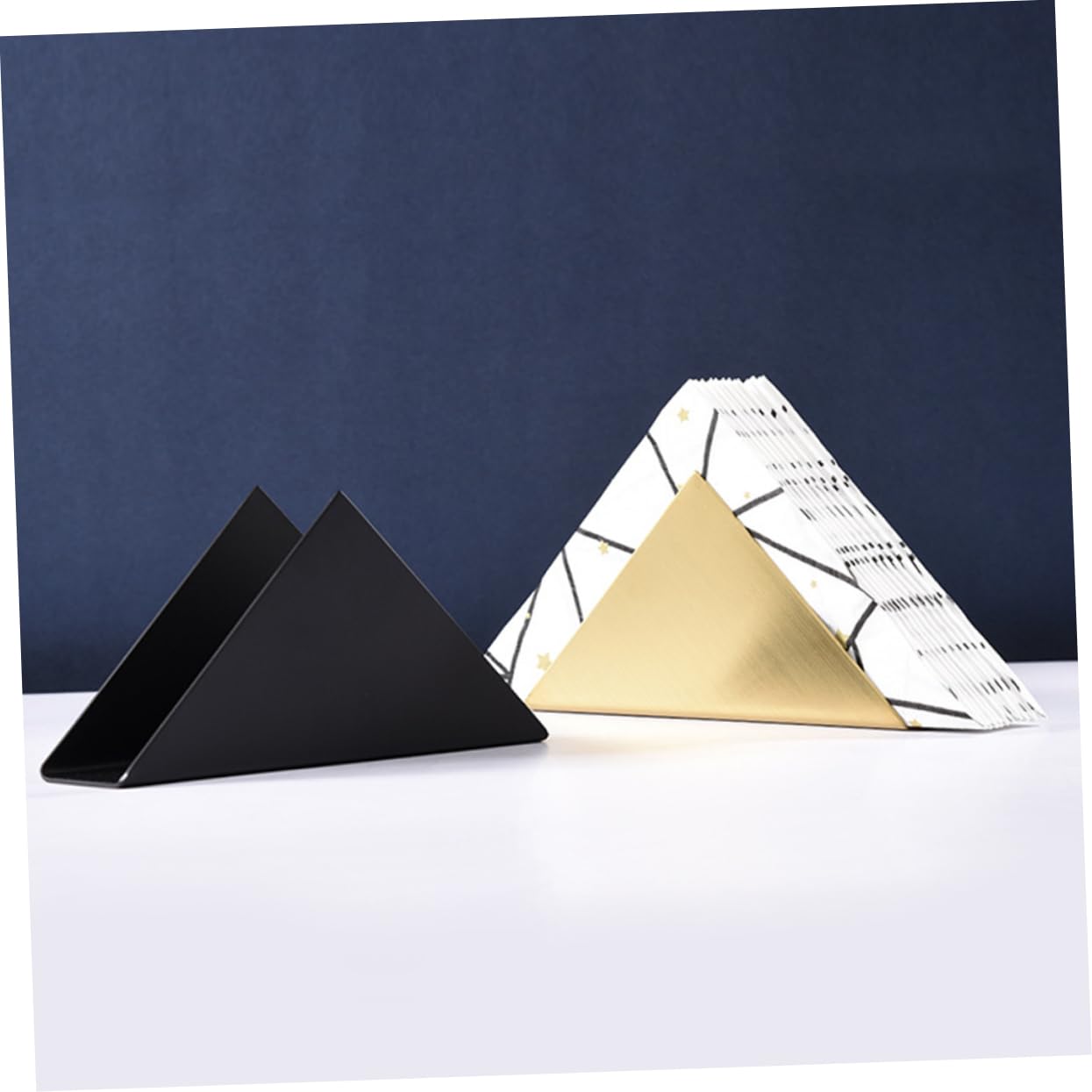 Servilletero de Mesa Triangular 2 Unidades de Acero Inoxidable Diseño Elegante y Sencillo Resistente y Fácil de Limpiar para Comedor y Restaurante