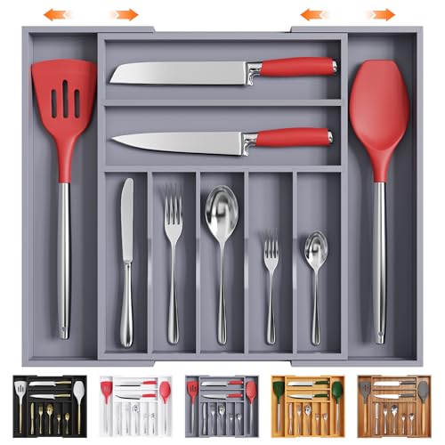 Kitchen Silverware Drawer Organizer and Storage Cabinet Utensil Rack Bathroom Counter Vanity Extra Large Big Cooking Drawer Organizers Countertop Pantry Storage Cabinet Best Kitchen Must Haves 2025