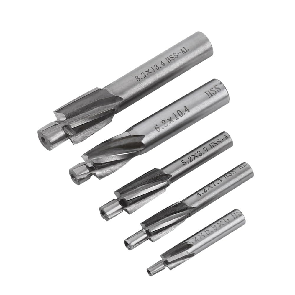 5 Brocas avellanadoras for Fresas de ranurar, precisión for avellanar, HSS 4 Flautas M4, M5, M6 y M8