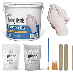 Holding Hands Casting 3D Kit for Adults/Children, Baby Hands Keepsake Memory kit with Alginate, Casting Powder, Mixing…