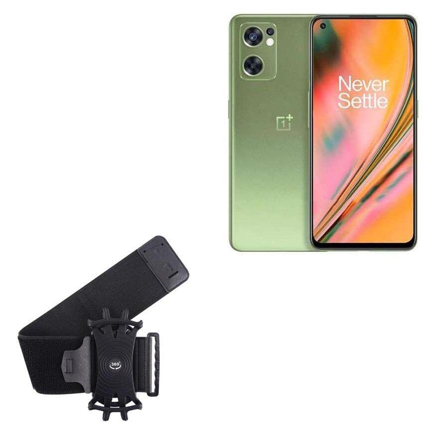 BoxWave Holster Compatible with OnePlus Nord CE 3 Lite - ActiveStretch Sport Armband, Adjustable Armband for Workout and Running - Jet Black