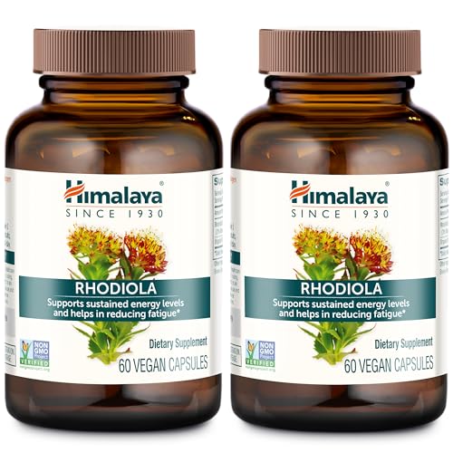 Image of Himalaya Rhodiola Rosea Extract - Herbal Rhodiola Rosea Supplements for Supporting Stress Relief, Energy, and Exercise Endurance - Vegan, Gluten Free, 250 mg, 120 Capsules