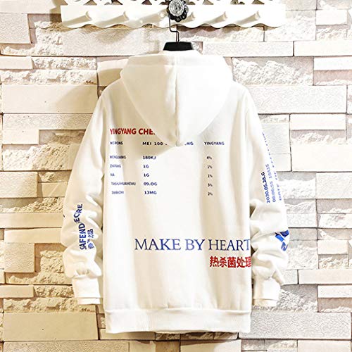 Pull à capuche pour homme blanc ajusté coupe petite taille patchwork