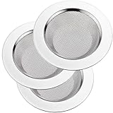 LASSHSWA 3 PCS Kitchen Sink Strainer Stainless Steel, Kitchen Sink Drain Strainer，Sink Strainers with Large Wide Rim 4.5' Diameter for Kitchen Sinks