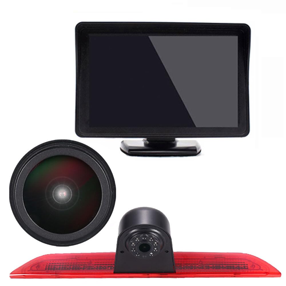 4,3 cala kolorowy wyświetlacz TFT + HD trzeci dach Top Mount lampa hamowania kamera powrotna lampa hamowania kamera zamienna do Ford Transit tourneo Custom Jumbo Box V363 F150 F250 F350 V636 MK8 2012