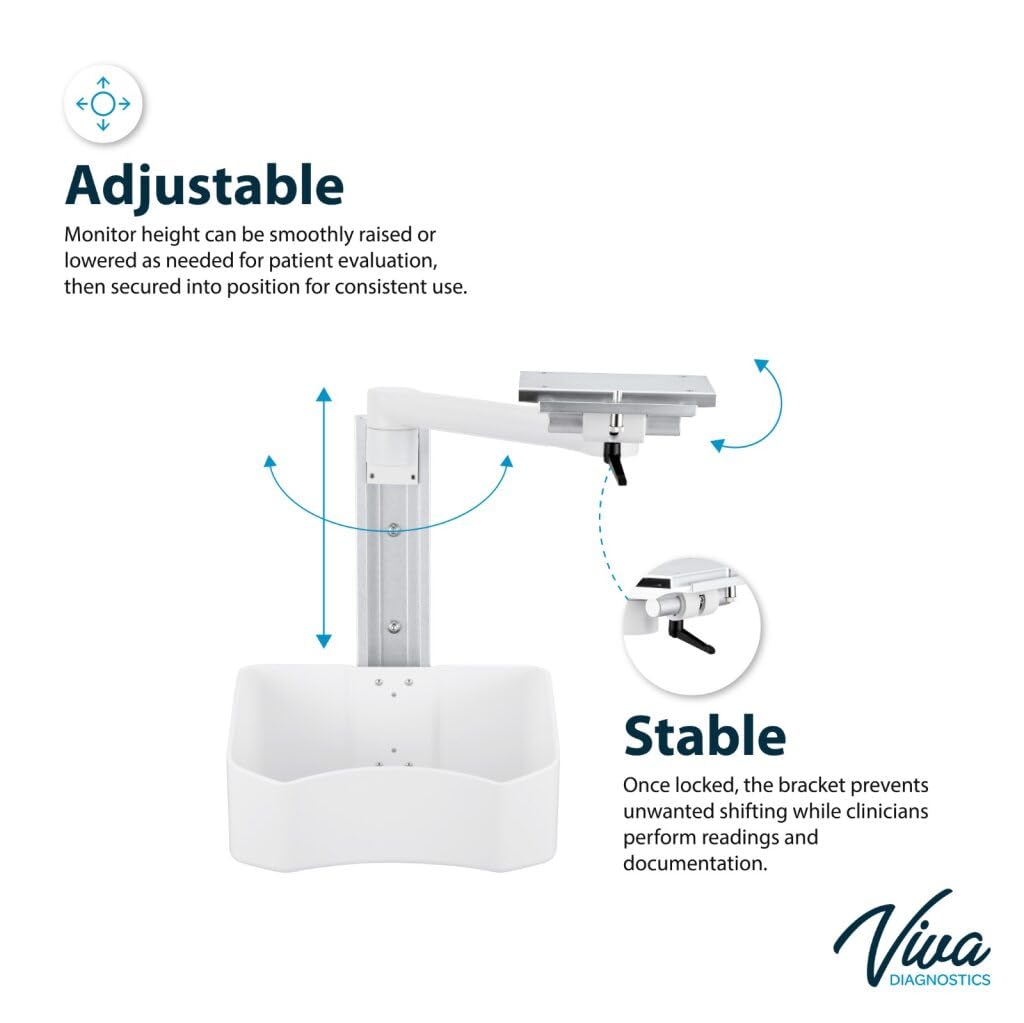 VivaDiagnostics Wall Mount Vital Signs Monitor Bracket (Monitor NOT Included)