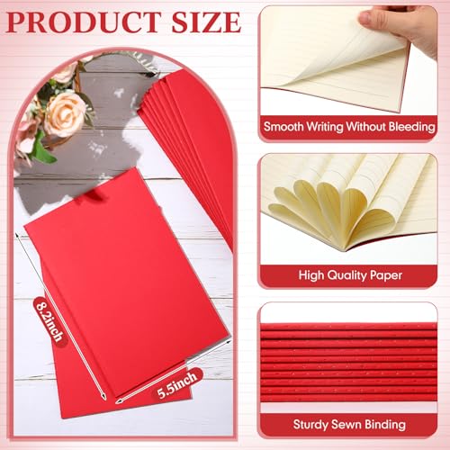 Image of Mimorou 100 Pcs A5 Journals Notebooks Bulk,Red,Lined