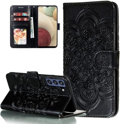 Cas Samsung Galaxy S24 5G flip cover cuir PU étui portefeuille clapet noir