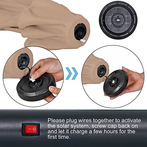 Super Deal 10Ft Patio Umbrella With 32 Solar Led Lights, Outdoor Large Table Umbrella With Tilt Adjustment And Crank For Market Garden Backyard Beach Poolside #TOP4