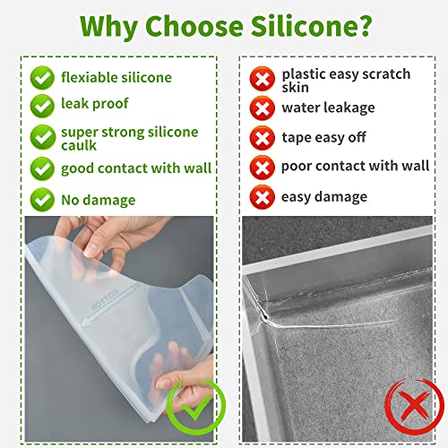 Mofason Silicone Shower Splash Guard, Clear Bathtub Corner Splash Guard, Bathroom Shower Water Guard With Adhesive For Fixing, Can Be Used In Washbasin, Tubs, Sinks Etc - 2Pack #TOP6