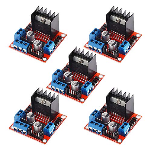 Aideepen 5 peças L298N Módulo de placa controladora de motorista, motor de passo DC Dual H Bridge pa