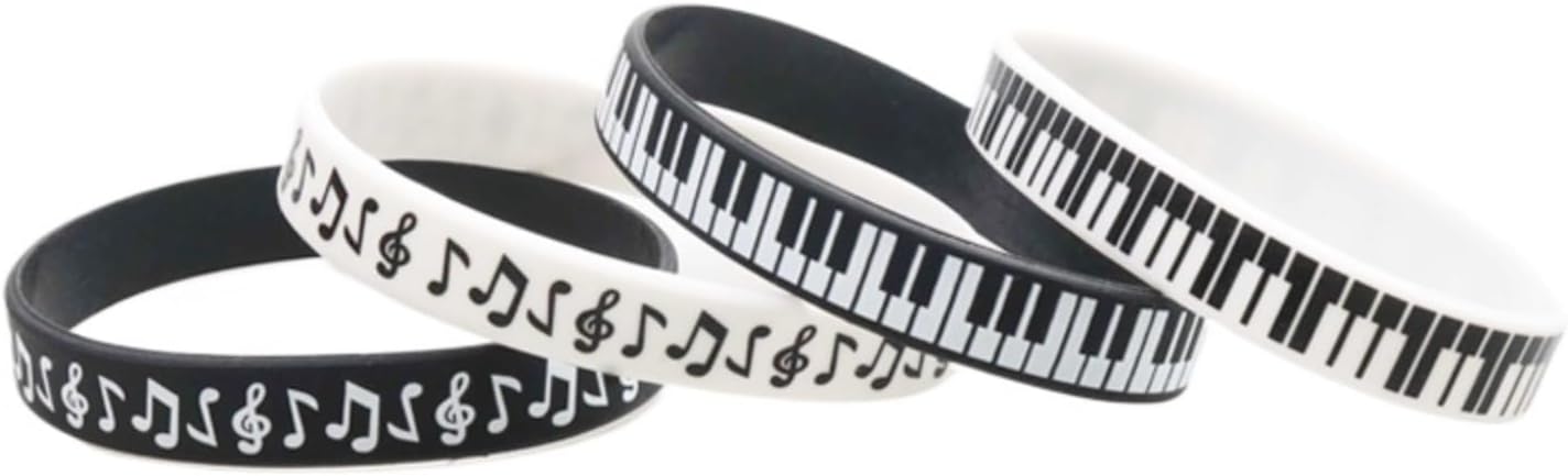 4 Pcs Whimsy Twee Piano Bracelet for Women Whimsical Music Note Y2k Aesthetic 2000s Punk Accessories