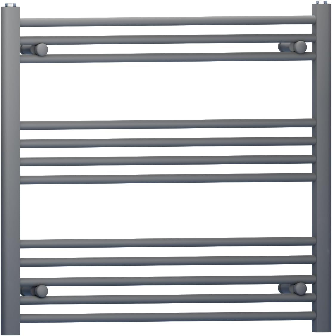 Myhomeware Anthracite Grey Heated Bathroom Towel Rail Radiator For Central Heating Elegant Designer In UK (900mm x 700mm (h))