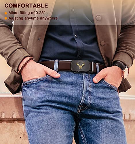 Bulliant Men's Belt, Brand Ratchet Belt Of Genuine Leather For Men Dress,Size Customized #TOP7