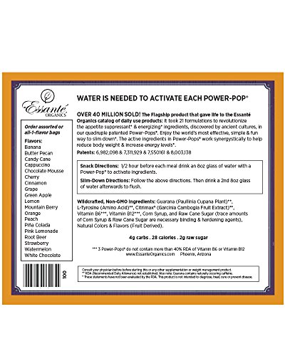 Power Pops Powerpops Natural Original Diet Vitamin Candy Lollipop Suckers - Suppress Cravings - "Chocolate Mousse Flavor " 30Ct Bag #TOP1