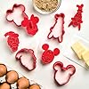 Disney Home Bake with Mickey Mouse Cookie Cutter and Stamp Set, 8 Piece Decorating Tools, Red #1