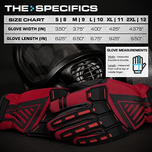 Glove Station - Impulse Guard Tactical Gloves for Men - Touch Screen Gloves Working Gloves Ideal for Sports & Outdoors, Motorcycle and Hunting - Red, Small - 5