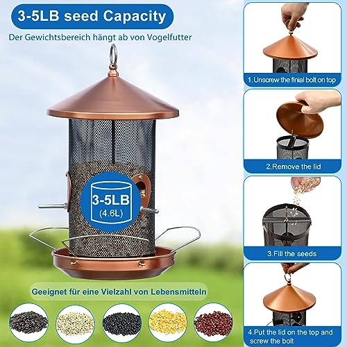 Mangeoire à oiseaux sauvages extérieure de 32cm avec maille métallique durable