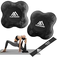 flintronic Yoga-Knieschoner, rutschfeste Yogamatte, Yoga-Stützpolster, Sport-Balance-Pad, Bequeme, leichte Unterstützung für Knie, Hände, Handgelenke und Ellbogen, 20 x 20 cm, mit schwarzem