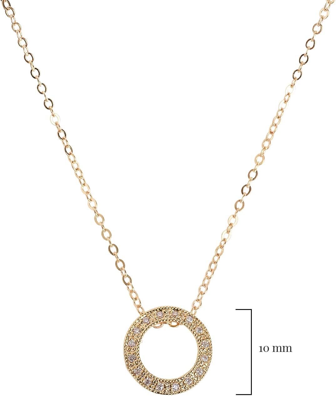 Designed By Stacey Handmade Open Circle Necklace, 14K Gold-Filled Chain, Dainty CZ Pendant Necklace, Spring Jewelry, Gifts for Women, Mother's Day, Birthday, Wedding, 16 to 18" Adjustable Chain - Image 4