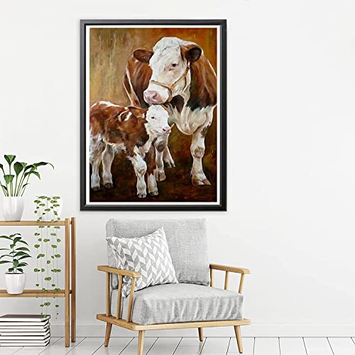 Diamond Painting Accessoires Highland Vache,Nordic Cow Painting Diamant Kit complet avec accessoires, DIY Animal Peinture Diamant par Numéros Full Drill Crystal Art Animal Image 30 x 45 cm Cover